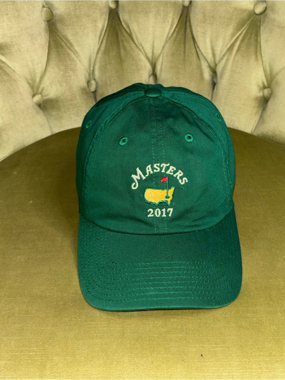NWT 2017 Masters Golf Hat GREEN Augusta National Adjustable Flag